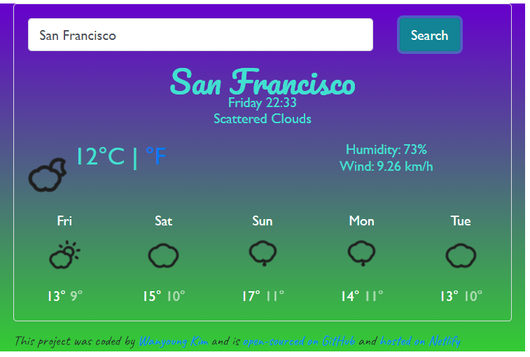 React Weather Application